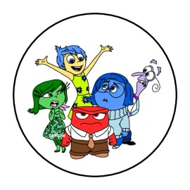 PartyMommy 30 INSIDE OUT STICKERS ENVELOPE SEALS LABELS 1.5" ROUND PARTY FAVORS CUSTOM