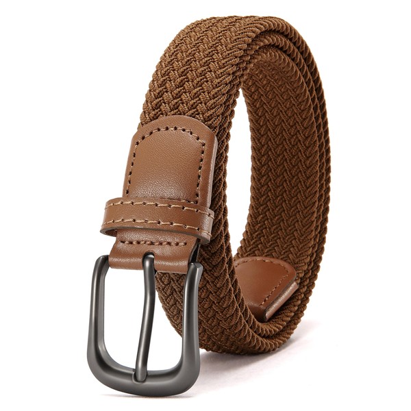 CHAOREN Woven Boys Belt, 1.25" Elastic Braided Kids Belt, Casual