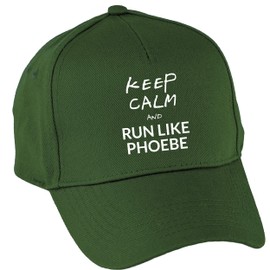 Hippowarehouse Keep Calm and Run Like Phoebe Baseball Cap hat Premium Printed 5 Panel OneSize Adults Bottle Green