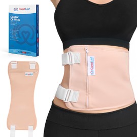 CuredWell Castor Oil Pack Wrap Organic Cotton – Reusable, Adjustable - Gut and Liver Detox, Waist, Abdomen & Stomach Wraps - Wellness Packs for Women & Men - M-L