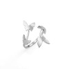kkjoy Stainless Steel Five Flower Ring Adjustable Open Finger Rings