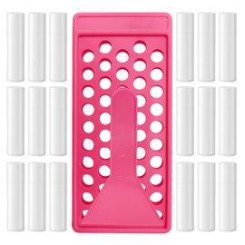 YouFuyi 50 Lip Balm Container Kit with Filling Tray and Spatula, Round Tube Refillable Empty Tube 3 Colors, 0.15 oz, BPA Free, for DIY Homemade Lipstick Lipstick (50 white kits,)
