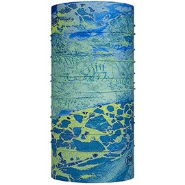 BUFF Unisex-Adult CoolNet UV+ XL Multifunctional Headwear,One Size,Realtree Wav3 Blue Yellow