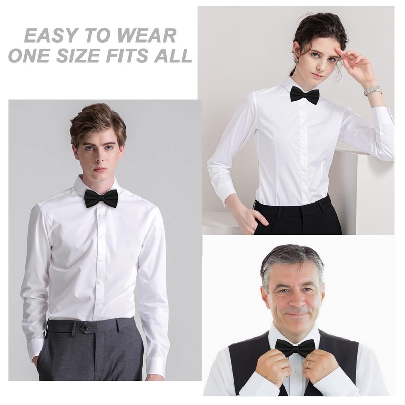 WOXVM Men's Bow Ties Solid Color Pre-Tied Bow Tie Satin