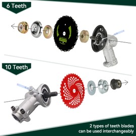 EOPOAYI Chainsaw Brush Cutter Blades Compatible with 2 & 4 Cycle Weedeater Gas Powered Spline Drive Straight String Trimmer Head Weed Eater Wacker Grass Edger Parts with Adapter Attachment Kit