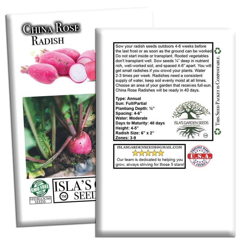 China Rose Pink Radish Seeds (Raphanus sativus) – 125+ Non-GMO