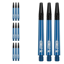 RUTHLESS Sting | Polycarbonate Dart Shafts Solid Blue with Black Aluminium Top, Medium 49mm, 3 Sets of 3 Stems (3XS1762)