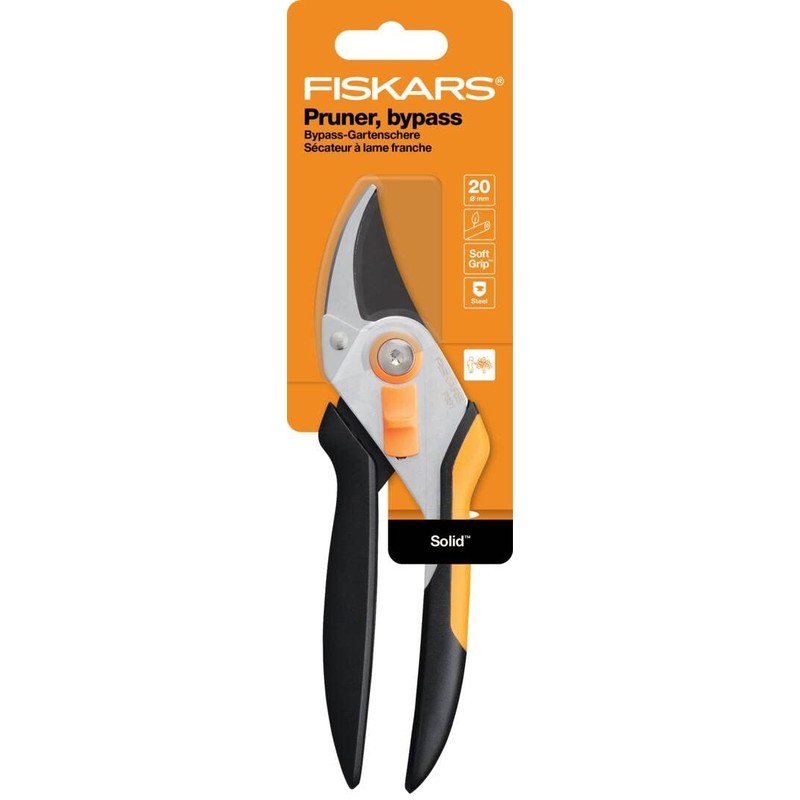 Fiskars Bypass Secateurs for Fresh Branches and Branches, Non-Stick, Steel