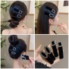 XIANFQNKJ ヘアピン 前髪クリップ おしゃれ 4個セット 黒 ベロア パッチンピン 跡がつかない 可愛い