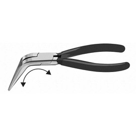 11" Long 45-Degree Bent Long Nose Pliers 280mm, Bent 45°, Extra Long Steel Pliers with Curved Jaws, Stork Beak Pliers for Narrow Spaces Or Professional Use