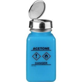 Menda 35730 Static Dissipative durAstatic™ One-Touch Dispenser Bottle Acetone with HCS Symbols Blue 6 oz.