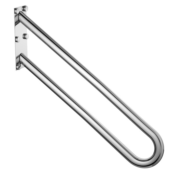 28 Inch Stainless Steel Handrail for 1-5 Steps- 1.25" Tube, ZUEXT Chrome Finished U Shape Safety Grab Bar for Stairs, Wall Mount Handicap Hand Railing for Outdoor Garage Interior Exterior Stairway