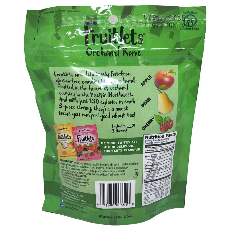 Liberty Orchard Fruitlets Soft Fruit Candies 4.5 oz (Orchard Rave)
