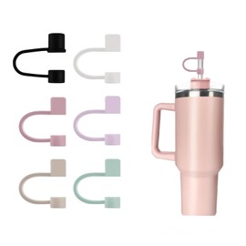 6 Pcs Straw Cover,10mm Silicone Straw Toppers,Dust-Proof & Leak-Proof Straws Topper,Drinking Straws Tips Lids,Soft Reusable Cup Accessories,for 30oz&40oz Tumblers Water Bottle(6 Colors)
