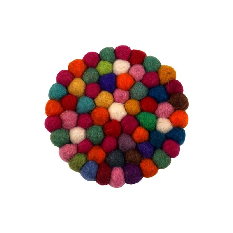 GURU SHOP Felt coasters, coasters made of felt balls, felt