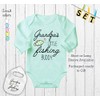 Grandpa's Fishing Buddy -Cute Shirt Newborn Baby Bodysuit Outfit Onesie