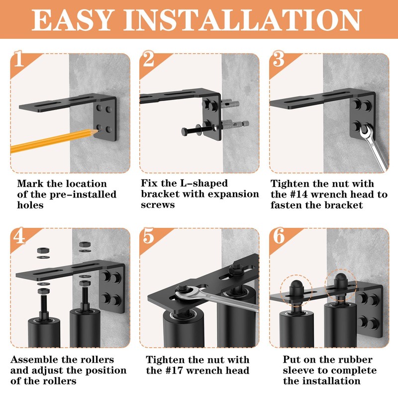 YogePote Sliding Gate Roller Guide, Slide Guide Wheels, Heavy Duty