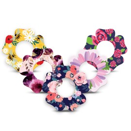 ExpressionMed - Adhesive Patch for Libre 2 and Lingo (5-Pack) - Made in The USA, Waterproof, Split Backing, CGM Tape (Wildflower)