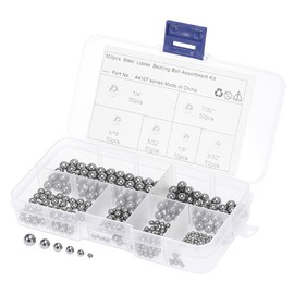 X AUTOHAUX Bicycle Bearing Balls Bicycle Ball Bearing Assortment Kit 6 Sizes Assorted Balls Chrome Steel Silver Tone 300 Pieces