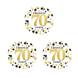 50 Count 2" Round Cheers to 70 Years - 70th Birthday Party Favor Stickers 70th Birthday or Anniversary Stickers