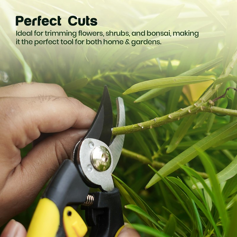 Ergonomic Compact Bypass Pruner – Heavy Duty Rust-Resistant Garden Secateurs