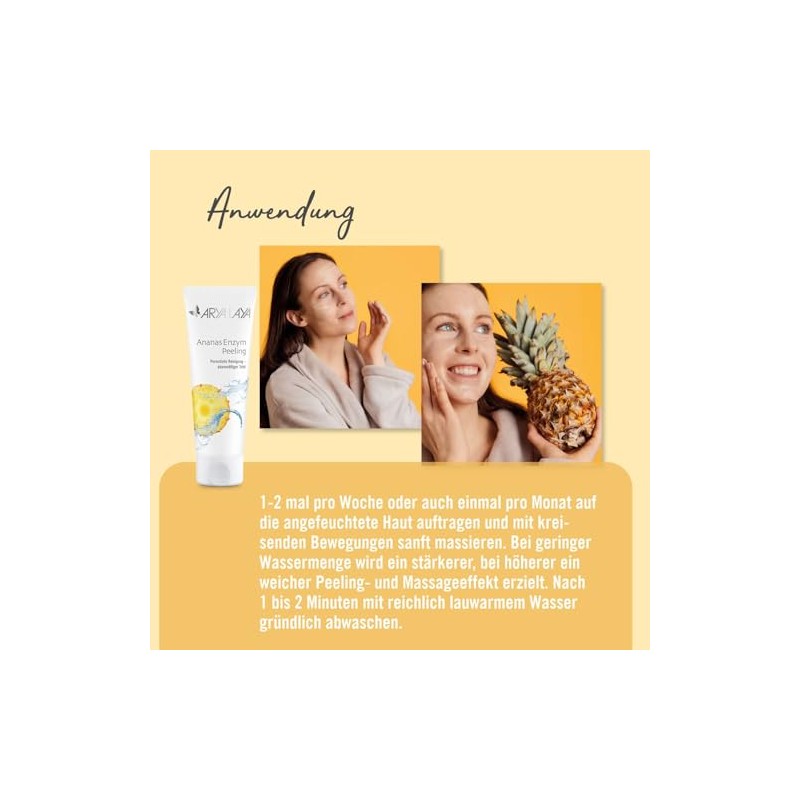 ARYA LAYA Pineapple Enzyme Scrub, 75 ml | Gentle, deep