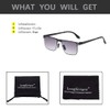 Long Keeper Sunglasses Vintage Retro Rectangular Metal Frame Glasses Women's