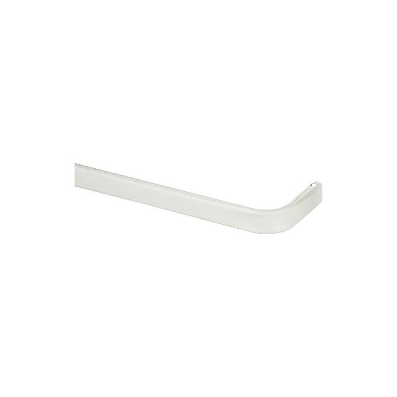 Kenney KN513 Single Curtain Rod, 84"-120", White