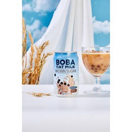(Pack of 12) DaoHer Oat BOBA - Brown Sugar Oat BOBA, BOBA Ready-To-Drink, Vegan Bubble Tea || No.1 Canned BOBA || Bubble Milk Tea Ready-To-Drink