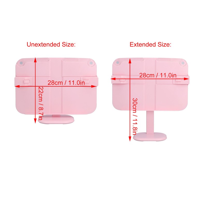 Lifting Reading Rack Adjustable Height Lightweight Portable Plastic Pink Book