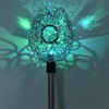 2Pcs Garden Solar Lights LED RGB Fast Charging Petal Design