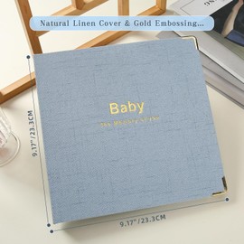Baby book Baby Memory Book for baby boys and girls First 5 years baby book keepsake baby books (Icing blue)
