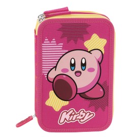 Franco Cosimo Panini Kirby Frixion Pencil Case with 3 Zippers Unisex Kids Boys Pink 68119 Pink Casual