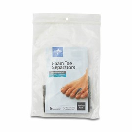 Medline Foam Toe Separators, 3-Layers, Variety Pack (Small/Medium/Large), Pack of 6