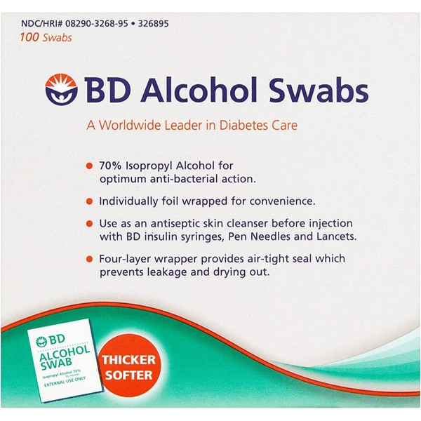 BD Alcohol Swabs 100 Each