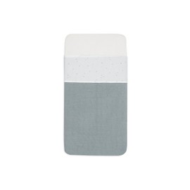 Jollein Bettlaken Wiege - Twinkling, Sea Green - 75x100cm - Für Babywiege - 100% Baumwolle - OEKO-TEX Zertifiziert