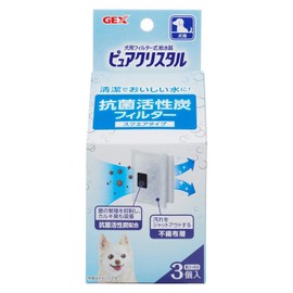Gex GEX Pure Crystal Genuine Antibacterial Activated Carbon Filter Square Type for Dogs, Pack of 3 [Approx. 3 Months]