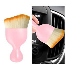 Dickno Car Interior Dust Brush, Soft Scratch Free Auto Detailing Brushes, Universal Vehicle Interior Cleaning Tool for Automotive Dashboard, Air Vents, Leather(Pink)