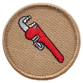 Patchtown Monkey Wrench Patrol Patch - 2" Round Embroidered Patch - Sew-on