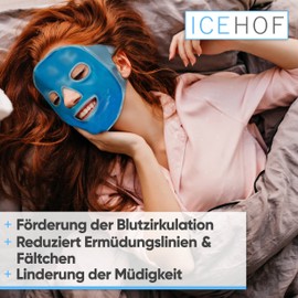 ICEHOF Cooling mask face with Velcro fastener, can be used on both sides (plush fabric), with high-quality gel for optimal cooling, cooling pads, face cooling face mask, with storage bag