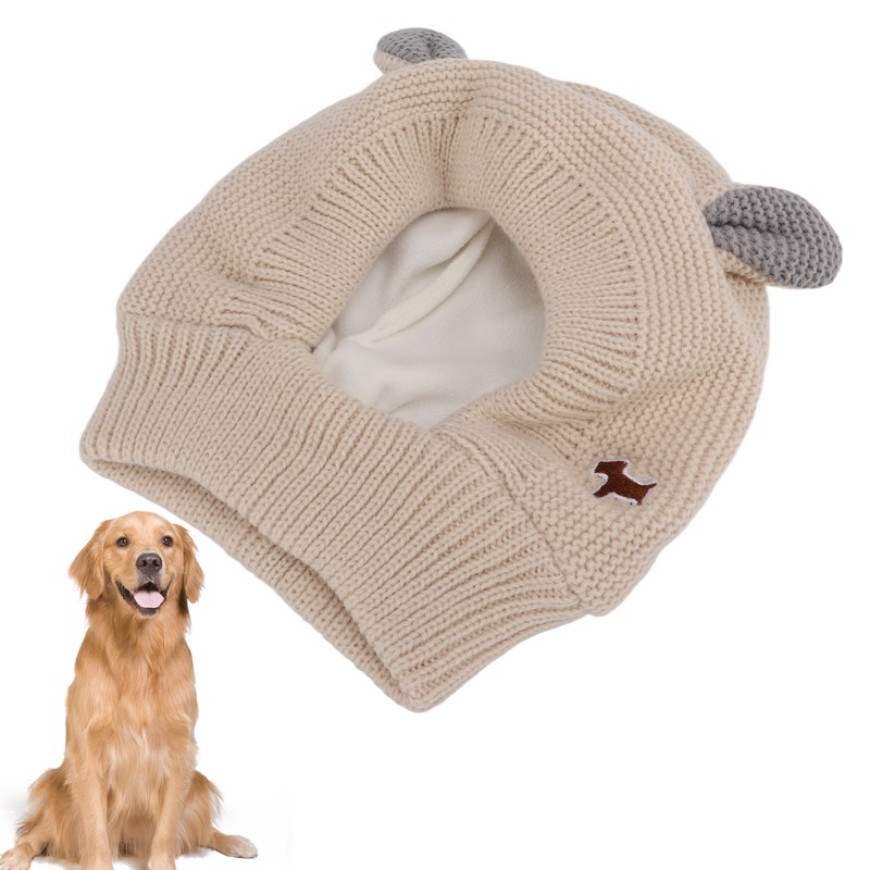 Knitted Rabbits Ear Pet Hat Noise Protection Warm Dog Grooming