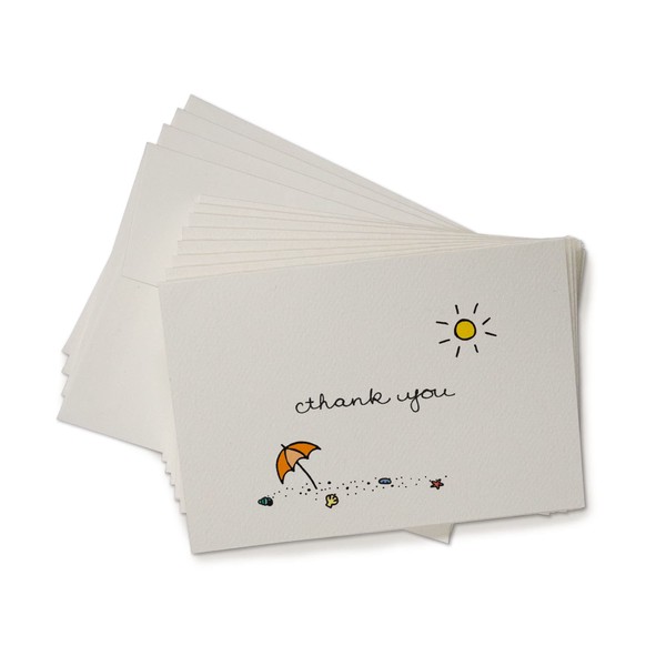 Sugartown Greetings Beach Thank You Cards - 24 Note Cards with Envelopes