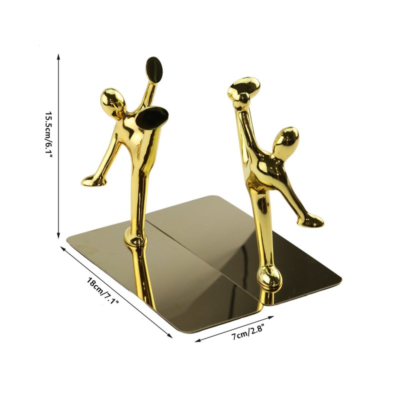 Stainless Steel Kung Fu Man Book Ends Heavy Duty Bookend
