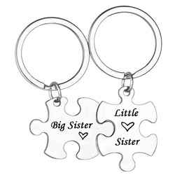2 PCs Matching Keyring For Sisters Brothers Gifts From Sister Big Sister Little Sister Gifts From Brother Big Brother Gifts Little Brother Keyring Set (Big Sister & Little Sister)