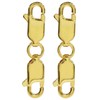 Moicstiy 2Pcs 925 Sterling Silver Double Lobster Clasp, Gold Jewelry