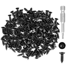 Pack of 150 Torx Wood Screws, Stainless Steel Screws, Black, M3 x 10 mm Countersunk Head Tapping Screws, Universal Self-Tapping Screws with T10 Screwdriver for Furniture (M3 x 10)