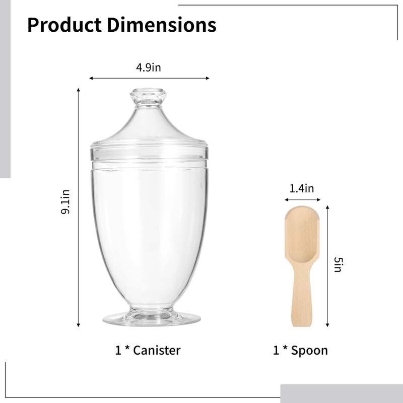OMISTAR Acrylic Bath Salt Jar with Wooden Scoop, 33oz Bath