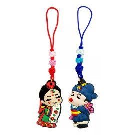 J.H. Company Set 2 Pcs Colgante Figura Coreana Tradicional Pareja A16