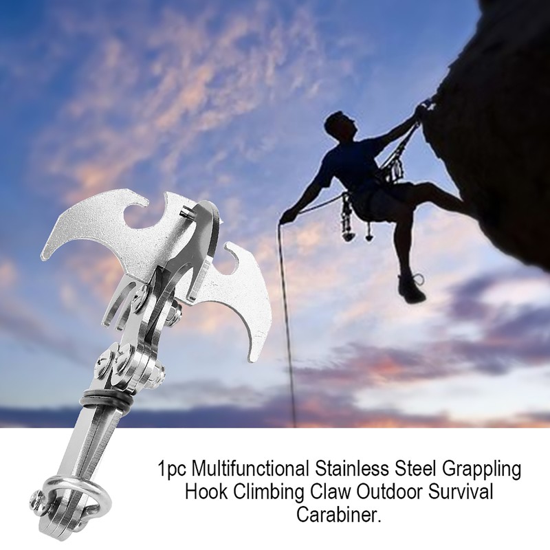 1pc Multifunctional Stainless Steel Grappling Hook Climbing Claw Outdoor Survival