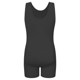 Nymphperi Girls Leotards for Gymnastics 7-8 Years Old One Piece Solid Black Sleeveless Unitard with Shorts